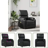 The Living Store Massagesessel Schwarz Kunstleder