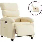 Syfax Relaxsessel Elektrisch Creme Stoff