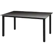 Syfax Gartentisch Schwarz 150x90x74 cm Aluminium und Glas