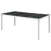 Syfax Gartentisch 190x90x74 cm Schwarz Stahl