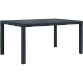 Syfax Gartentisch Anthrazit 150x90x72 cm Kunststoff Rattan-Optik