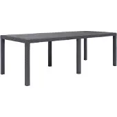 Syfax Gartentisch Braun 220x90x72 cm Kunststoff Rattan-Optik