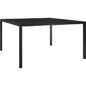 Syfax Gartentisch 130x130x72 cm Schwarz Stahl und Glas
