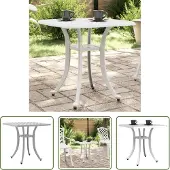 The Living Store Gartentisch Weiß 53x53x53 cm Aluminiumguss