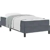 Syfax Boxspringbett mit Matratze Dunkelgrau 80 x 200 cm Stoff