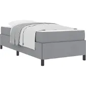 Syfax Boxspringbett Hellgrau 80 x 200 cm Stoff