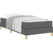 Syfax Boxspringbett mit Matratze Dunkelgrau 100 x 200 cm Stoff