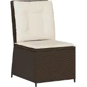 Syfax Garten-Sofa mit Kissen Schwarz und Cremeweiß Poly-Rattan
