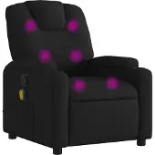 Syfax Massage-Relaxsessel, Stoff, Schwarz