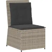 Syfax Garten-Sofa mit Kissen Hellgrau Poly-Rattan