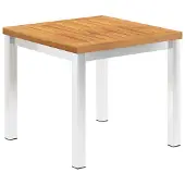 Syfax Garten-Beistelltisch 45x45x38 cm Massivholz Akazie & Edelstahl