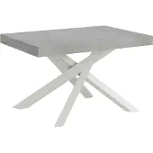 Itamoby Volantis ausziehbarer Tisch 120/224x90 cm, betonweiße Beine