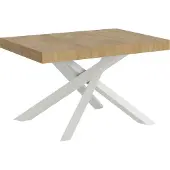 Itamoby Volantis Ausziehtisch 140/244x90 cm Natur-Eiche weiße Beine