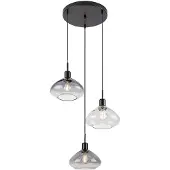 Rabalux 72023 Pendelleuchte 3 Spots Dvora, E27, schwarz-grau, Kugel-rund, Modern, ø220mm