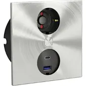 NABER Duplex E Steckdosenelement mit Doppel USB-Charger / USB-A / USB-C / Einbausteckdose