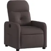 Syfax Dunkelbrauner Relaxsessel aus Stoff mit manueller Liegefunktion, gepolstert, 66x89x96 cm