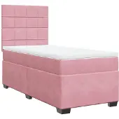Syfax Boxspringbett mit Matratze Rosa 100x200 cm Samt
