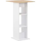 Syfax Bartisch Weiß und Sonoma-Eiche 60x60x110 cm