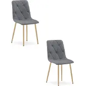 Leobert LIBRA Stuhl - dunkelgrauer Stoff / holzfarbene Beine x 2