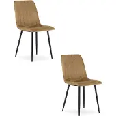 Leobert LAVA-Stuhl – brauner Samt / schwarze Beine x 2