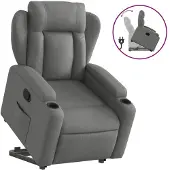 Sonstiges Relaxsessel mit Aufstehhilfe Dunkelgrau Stoff