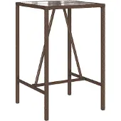 Syfax Garten-Bartisch Braun 70x70x110 cm Poly Rattan