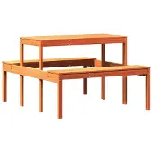 Syfax Picknicktisch Wachsbraun 110x134x75 cm Massivholz Kiefer