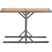 Syfax Gartentisch Anthrazit Poly Rattan und Massivholz Akazie