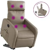 Syfax Massagesessel mit Aufstehhilfe Cappuccino-Braun Kunstleder