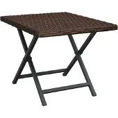 Syfax Klapptisch Braun 45x35x32 cm Poly Rattan