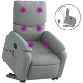 Sonstiges Massagesessel mit Aufstehhilfe Hellgrau Stoff