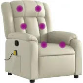 Syfax Massagesessel Creme Kunstleder