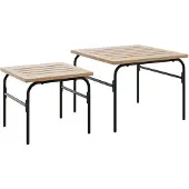Syfax Outdoor-Satztische 2 Stk. Braun und Schwarz Stahl