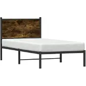 Syfax Metallbett ohne Matratze Räuchereiche 90x190 cm