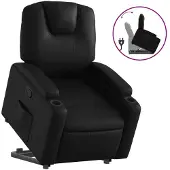 Syfax Relaxsessel mit Aufstehhilfe Schwarz Kunstleder
