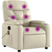 Syfax Massagesessel Creme Kunstleder