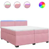 Syfax Boxspringbett mit Matratze Rosa 200x200 cm Samt