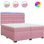 Syfax Boxspringbett mit Matratze Rosa 200x200 cm Samt