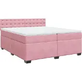 Syfax Boxspringbett mit Matratze Rosa 200x200 cm Samt