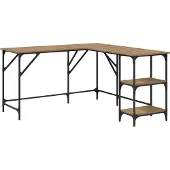 Syfax Schreibtisch Artisan-Eiche 139 x 139 x 75 cm Holzwerkstoff