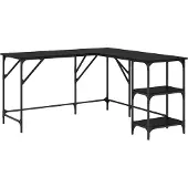 Syfax Schreibtisch Schwarz Eichen-Optik 139 x 139 x 75 cm