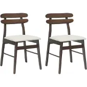 Syfax Esszimmerstuhl 2 pcs Hellbraun und hell Massives Gummiholz