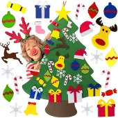 Zolta Filz-Weihnachtsbaum mit Rübenschmuck für Kinder, Weihnachtsdeko aus künstlichem Filz, DIY