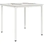 Syfax Esstisch Weiß 80 x 80 x 75 cm Massives Kiefernholz