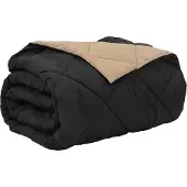 vidaXL Sommerdecke 220 x 200 cm Sommer 200 gsm Schwarz und Taupe