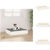 vidaXL Hundebett Weiß 51,5x44x9 cm Massivholz Kiefer - Hundebetten