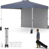Northix 3 x 3 m Pop-Up-Pavillon mit Seitenwand, tragbar, grau