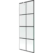 Mexen Next Badewannenabtrennung 1-flügelig 70 x 150 cm, schwarzes Gitter, weiß - 895-070-000-00-77-20