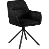 CLP Moderner Esszimmerstuhl Schwarz Stoff drehbar 84 cm hoch, Sitzhöhe 48 cm