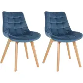 CLP 2er Set Stühle Brook Samt (Farbe: gelb)